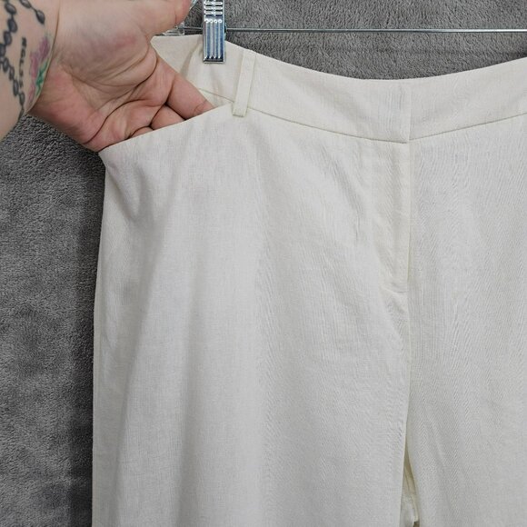 Cato Linen Blend Trousers Pants 16W Ivory Off White Fully Lined Casual Plus New - Picture 3 of 13